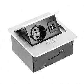 Розетка врезная AVARO  AE-PB1SAVA-53 (Schuko), 2xUSB, серый, с проводом 1,5 метра — купить оптом и в розницу в интернет магазине GTV-Meridian.